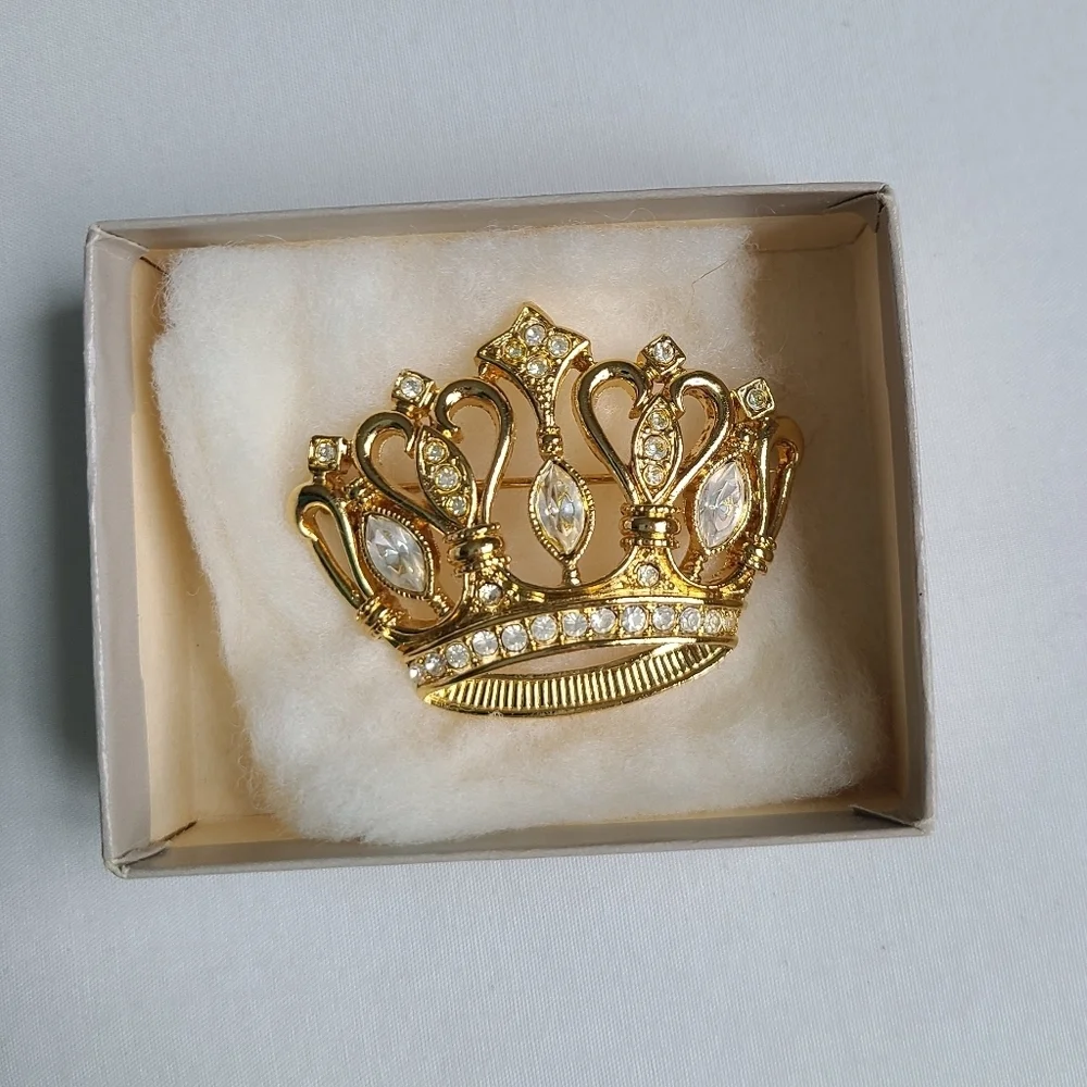 Kenneth Jay Lane For Avon Crown Brooch
